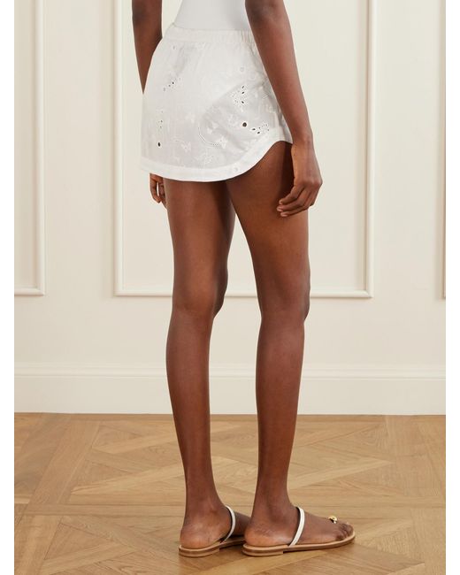 Kiki de Montparnasse White Simone Broderie Anglaise Cotton Mini Skirt