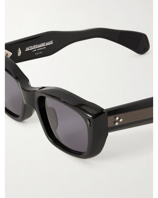 Jacques Marie Mage Black Corniche Square-Frame Sunglasses