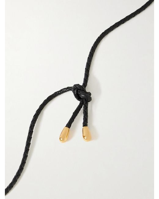 Khaite Natural Lotus Medium Leather And-Plated Necklace