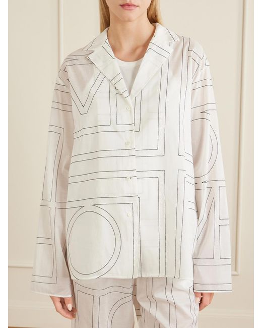 Totême Natural Embroidered Organic Cotton And Lyocell-Blend Shirt