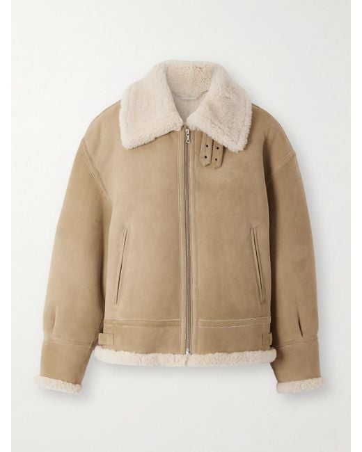 Nour Hammour Natural Portia Shearling Jacket