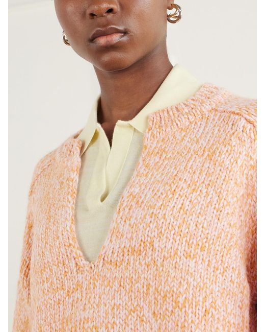 Sanderlak Pink Melange Alpaca And Wool-Blend Sweater
