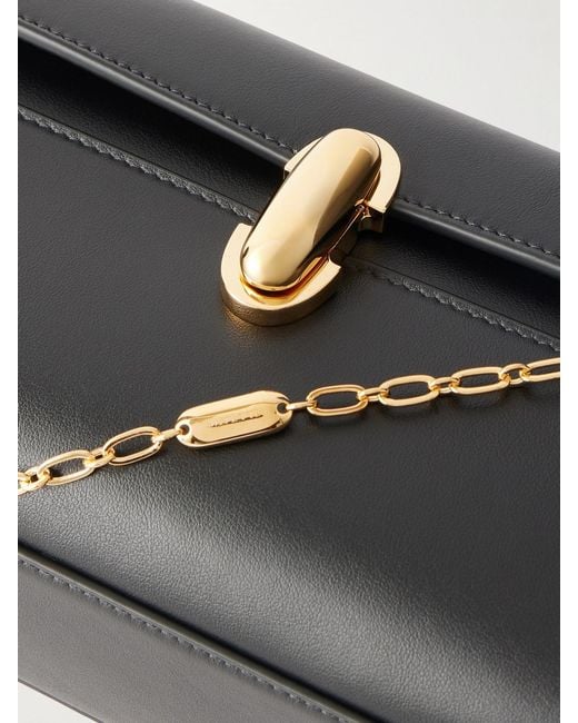 SAVETTE Black Chain Symmetry Pochette Leather Shoulder Bag