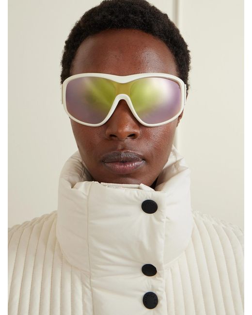 Moncler Natural Thyra Oval-Frame Ski Sunglasses