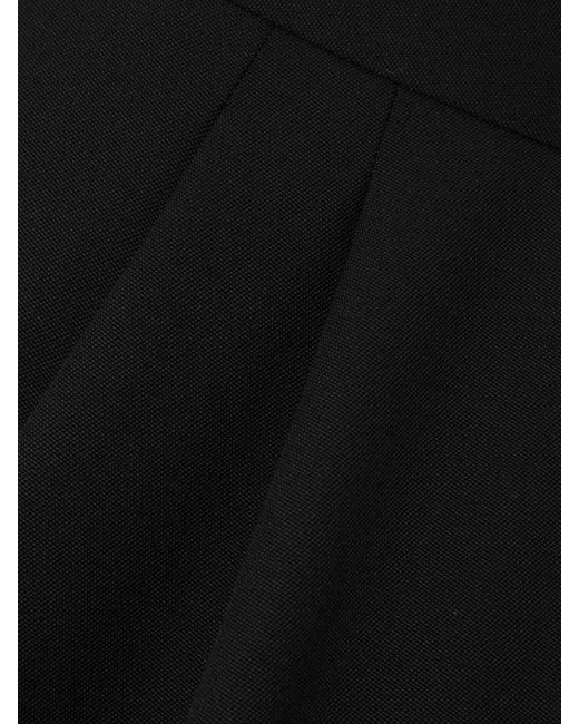 Saint Laurent Black Shorts Aus Grain De Poudre Aus Wolle Mit Falten