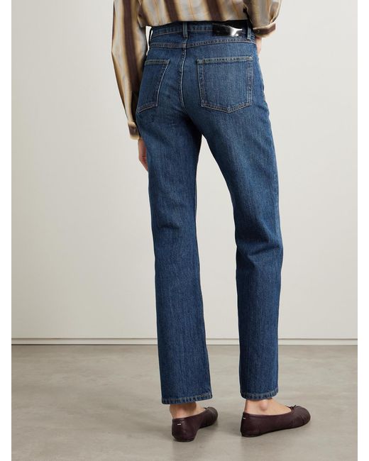 Our Legacy Blue Linear High-Rise Straight-Leg Jeans