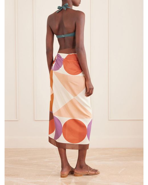 Eres Orange Luisa Printed Cotton And Silk-Blend Sarong