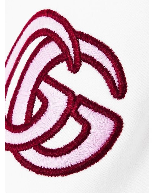 Gucci White Verkürzter Hoodie Aus Baumwoll-Jersey Mit Stickereien