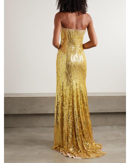 Jenny Packham Metallic Sarai Trägerlose Robe Aus Tüll Mit Pailletten