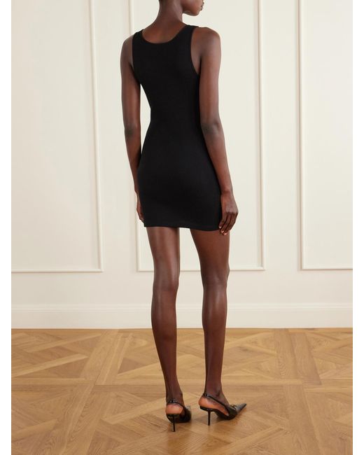 Saint Laurent Black Cotton Mini Dress