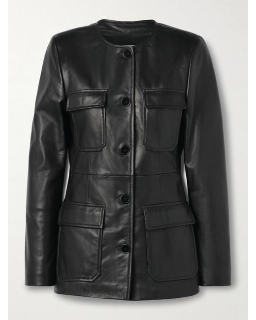 Nour Hammour Black Vernes Leather Jacket