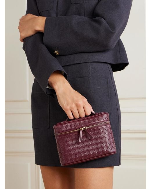 Bottega Veneta Purple Bang Bang Small Intrecciato Leather Tote