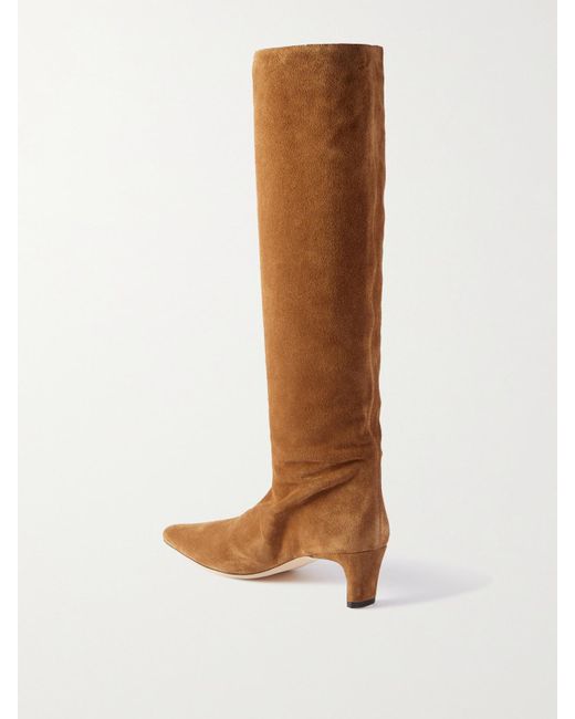 Staud Brown Wally Suede Knee Boots