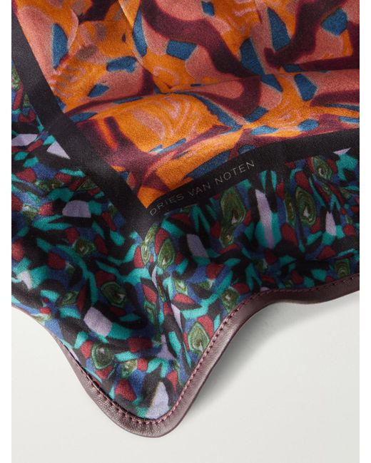 Dries Van Noten Red Printed Satin Shoulder Bag
