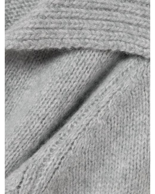 Lisa Yang Gray Lailai Cashmere And Silk-Blend Polo Sweater