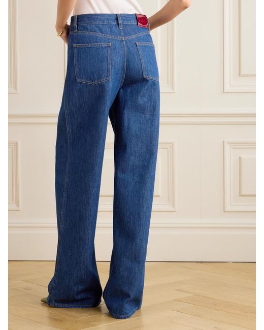 Gucci Blue Halbhohe Jeans Mit Weitem Bein