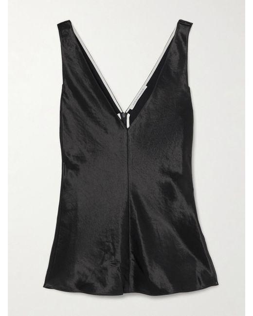 Agolde Black Maria Mcmanus Paneled Organic Cotton Camisole