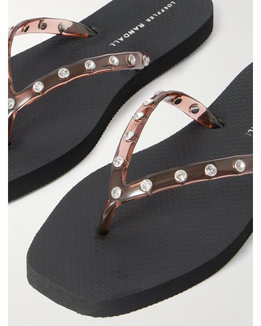 Loeffler Randall White Taryn Crystal-Embellished Pvc Flip Flops