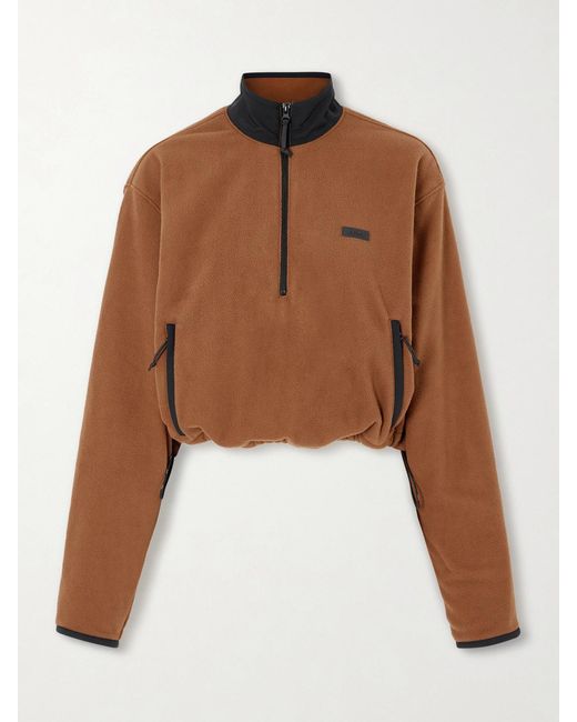 Pull À Fermeture À Glissière Outdoor Fleece, Chai Skims en coloris Brown
