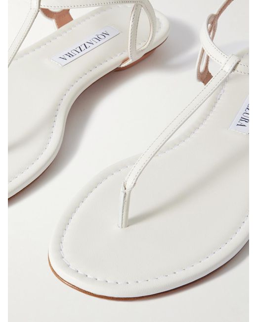 Aquazzura White Almost Bare Sandalen Aus Leder