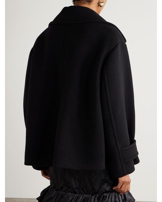 Chloé Black Overszied Double-Breasted Wool-Blend Coat
