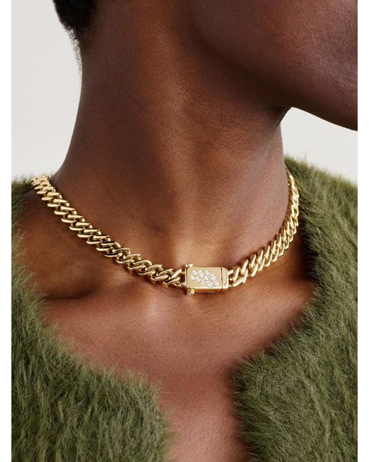 UNIFORM OBJECT Natural Curb Kette Aus 18 Karat Mit Diamanten