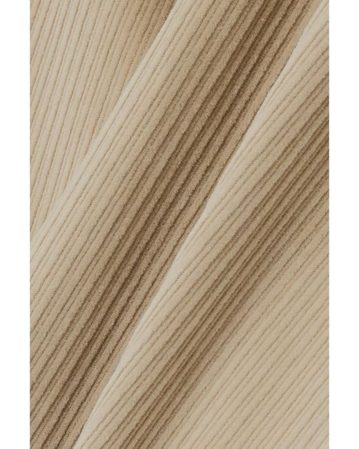 Brunello Cucinelli Natural Cotton-Blend Corduroy Wide-Leg Pants