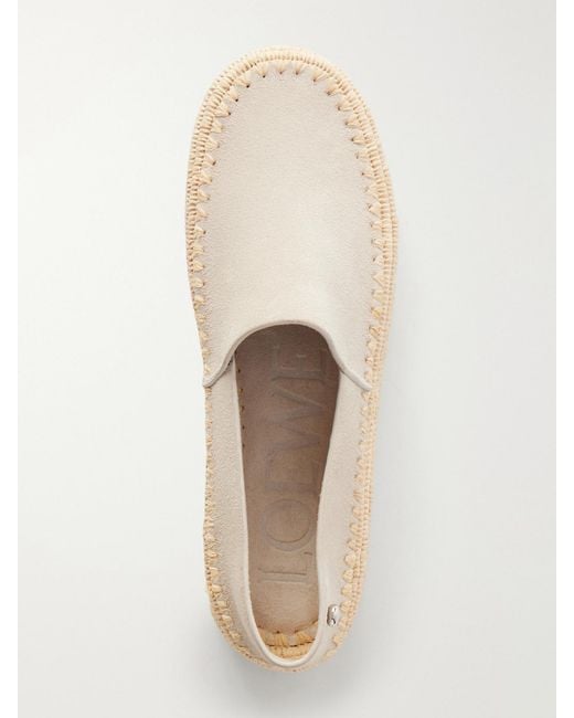 Loewe Natural Paula's Ibiza Rio Suede And Raffia Espadrilles