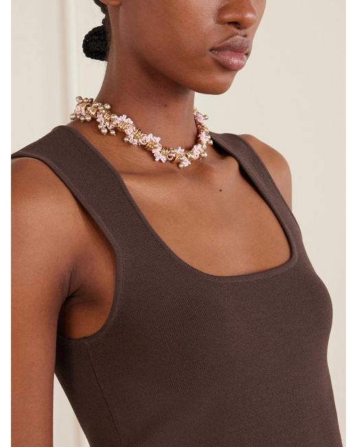 Tory Burch Natural Beaded Necklace