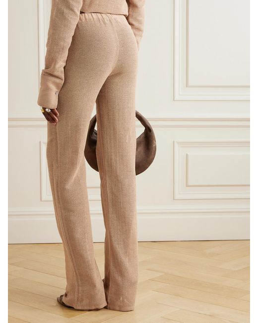 Ludovic de Saint Sernin Natural Mermaid Open-Knit Cotton-Blend Straight-Leg Pants