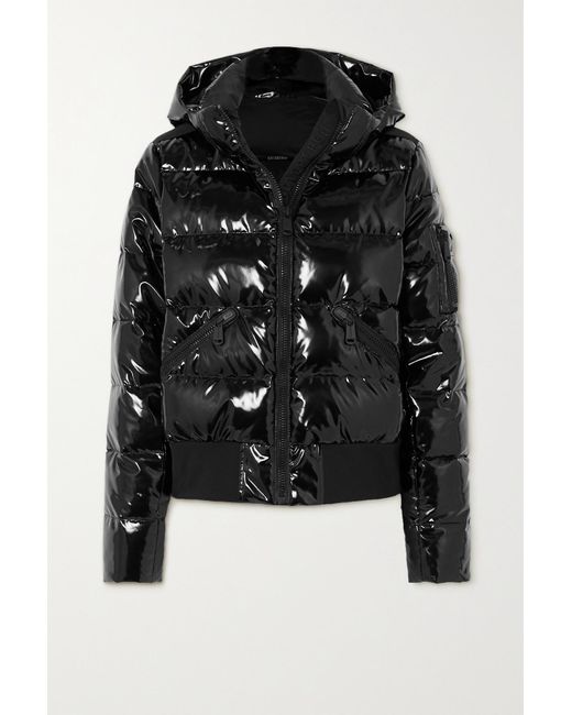 Goldbergh Aura Hooded Quilted Glossed Down Ski Jacket in Black Lyst UK