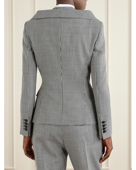 McQueen Gray Gingham Wool Jacket