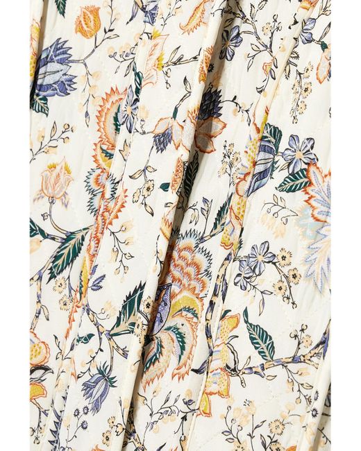 Ulla Johnson White Anika Gesteppte Jacke Aus Seide Mit Blumenprint
