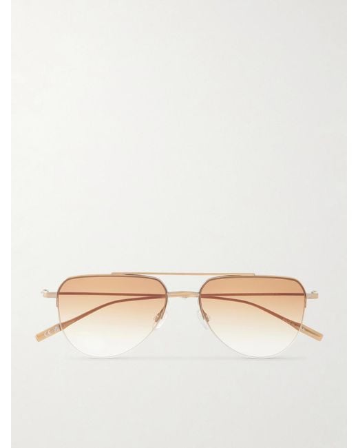 Barton Perreira Natural Mcnair Aviator-Style Metal Sunglasses