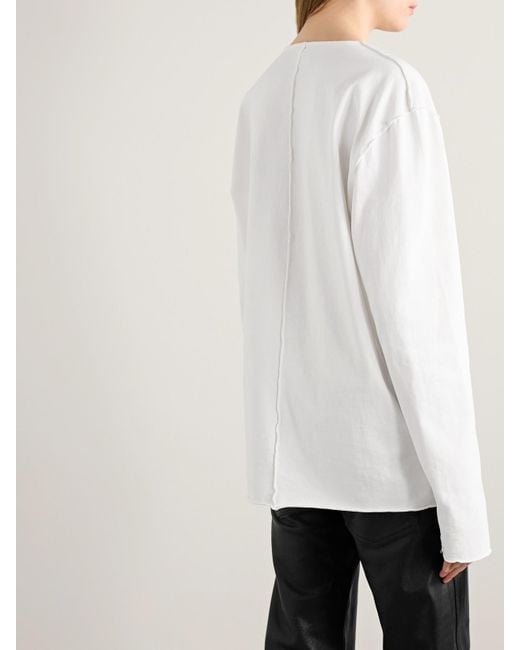 Khaite White Kit Paneled Cotton-Jersey T-Shirt