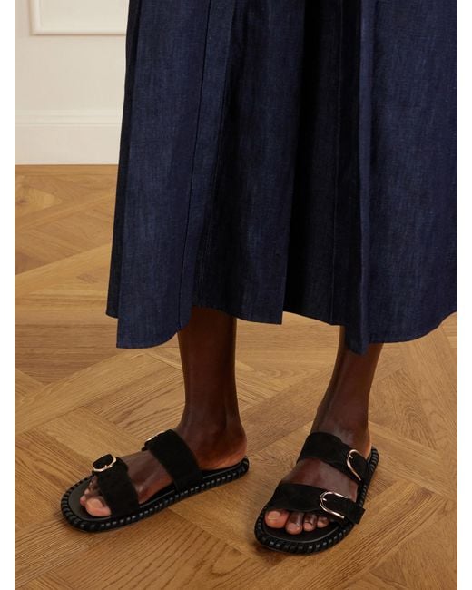 Gabriela Hearst Black Sage Suede Flats