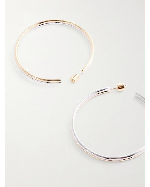 Jennifer Fisher Natural Thread And-Tone Hoop Earrings