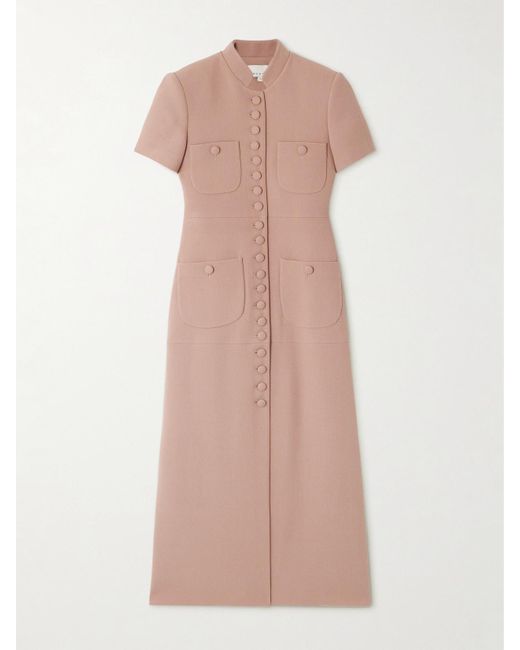 LIBEROWE Pink Imperial Wool-Crepe Midi Dress