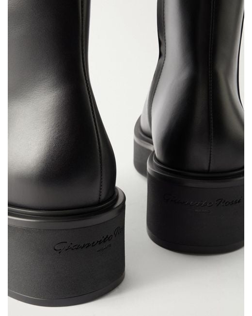 Gianvito Rossi Black Hiro Bootie Leather Ankle Boots