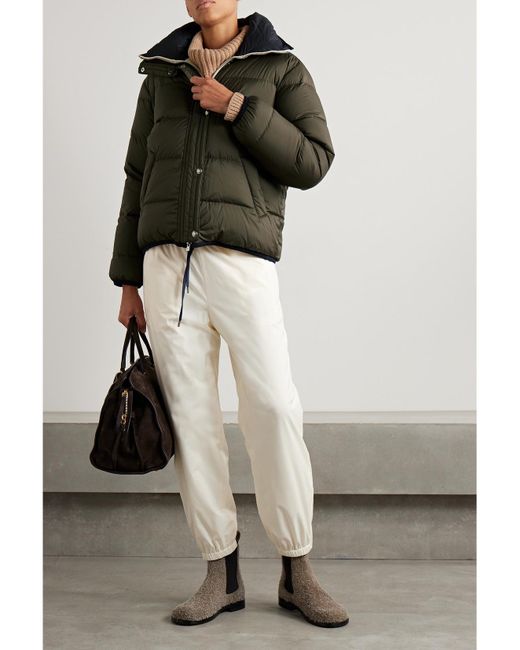 Loro Piana Green Mitty Reversible Two-Tone Quilted Shell Down Jacket