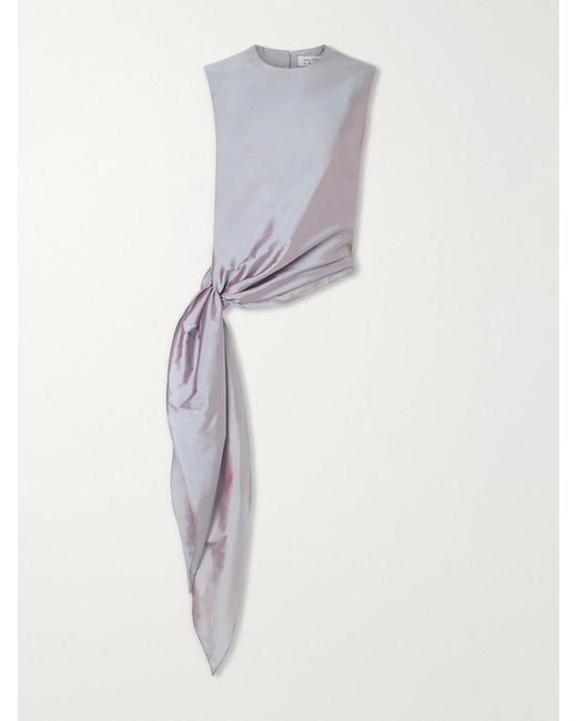 Abadia White Knotted Faille Top