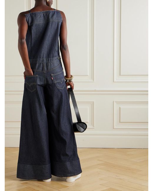 Sacai Levi's Paneled Denim Jumpsuit in Blue | Lyst UK