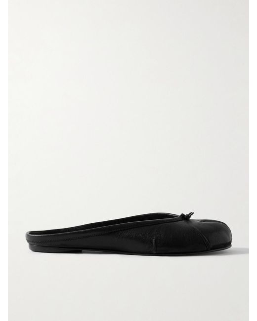 Maison Margiela White Tabi Slippers Mit Geteilter Kappe Aus Leder