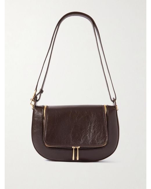 Anya Hindmarch Gray Vere Small Crinkled-Leather Shoulder Bag