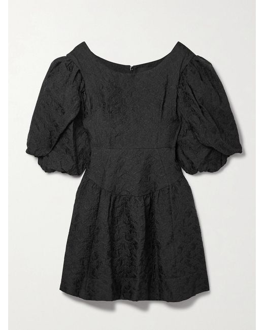 Simone Rocha Black Layered Tiered Cloqué Mini Dress