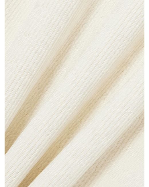 Proenza Schouler Natural Stina Striped Knitted Midi Skirt