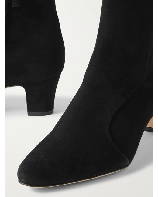 Manolo Blahnik Black Myconia 50 Suede Ankle Boots