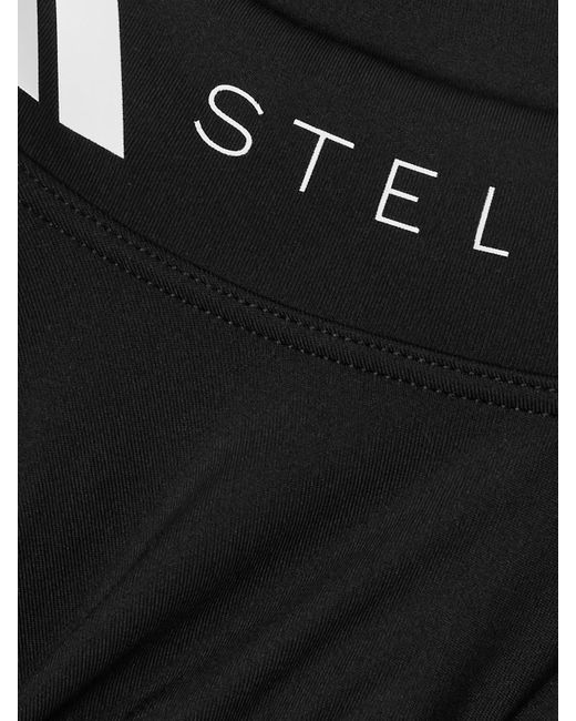 Adidas By Stella McCartney Black Cropped Printed Stretch Top