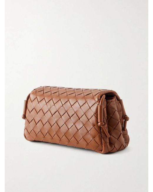 Bottega Veneta Brown Notturno Intrecciato Leather Shoulder Bag