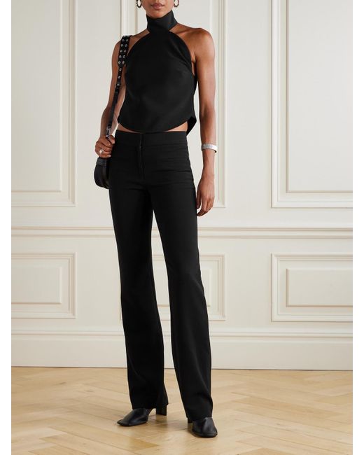 Courreges Black Ellipse Cropped Crepe Halterneck Top